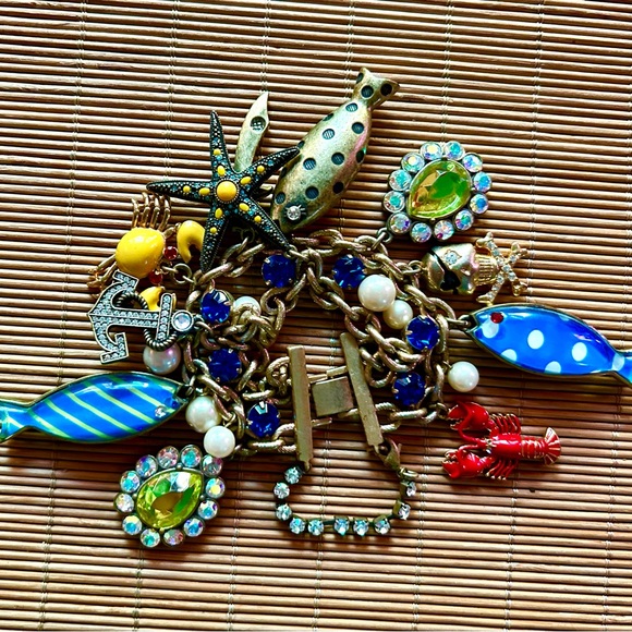 Betsey Johnson Gold, Multi Nautical Double-Strand Charm Bracelet - Picture 4 of 7